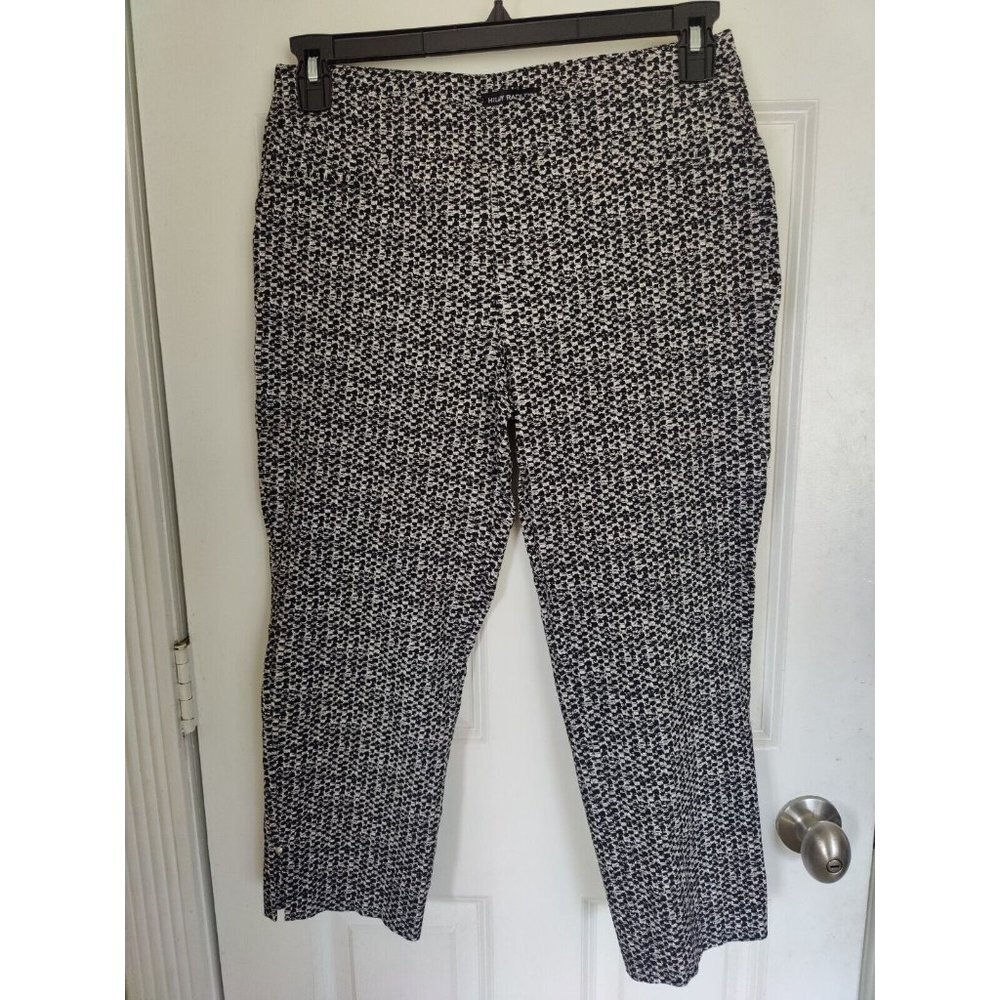 Hilary‎ Radley Black White Cropped Pullon High Rise Stretch Pants M (31x22)